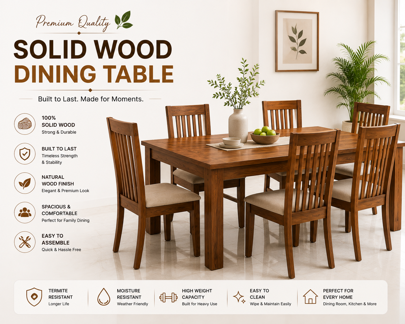 Solid Wood Dining Table